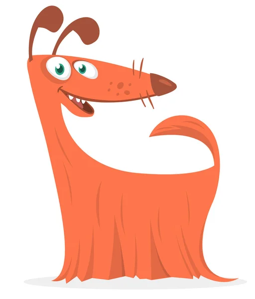 毛茸茸的和有趣的纯种狗卡通 矢量插图或图标 阿富汗猎犬 — 图库矢量图片
