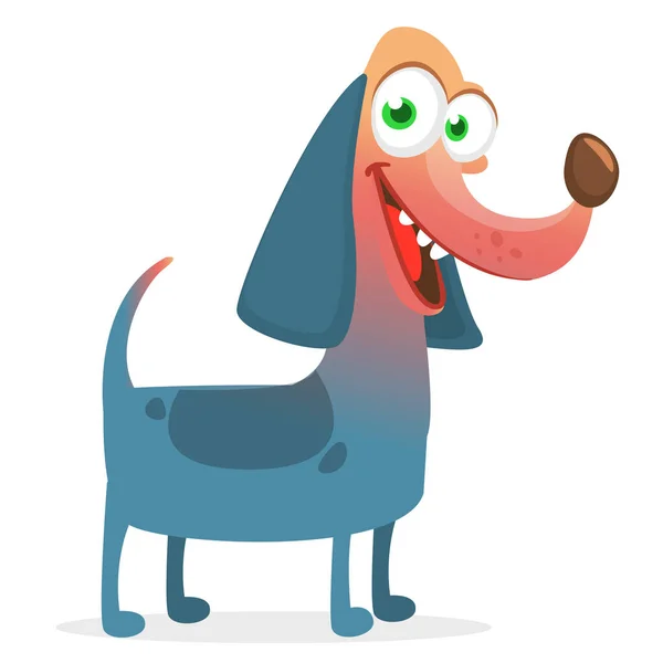 Cartoon Niedlichen Reinrassigen Dackel Hund Maskottchen Vektor Illustration Isoliert Auf — Stockvektor