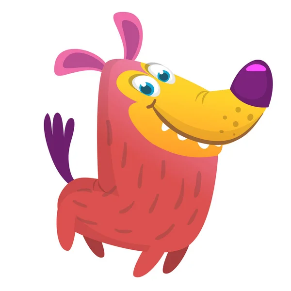 Cute Cartoon Funny Brown Dog Vector Illustration Isolated — Διανυσματικό Αρχείο