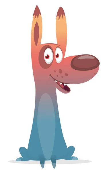 Cartoon Funny Doberman Dog Vector Illustration Isolated —  Vetores de Stock