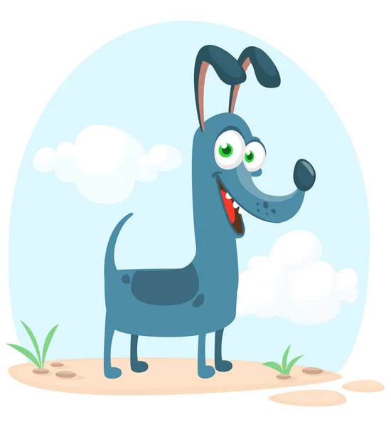 Cute Cartoon Funny Dog Vector Illustration Isolated — 图库矢量图片