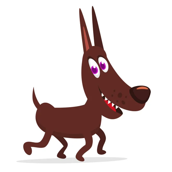 Cartoon Funny Guardian Dog Vector Illustration Isolated — Stockvector