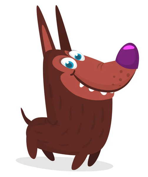 Cute Cartoon Funny Dog Vector Illustration Isolated —  Vetores de Stock