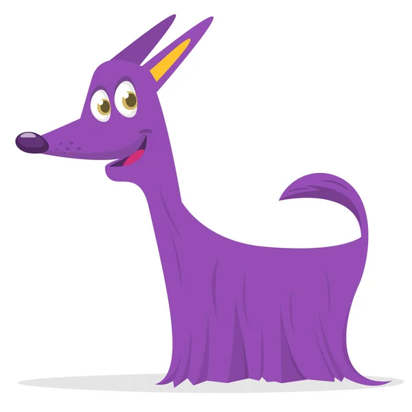 Lurviga Och Rolig Renrasiga Doggy Tecknad Vektorillustration Eller Ikon Afghanhund — Stock vektor