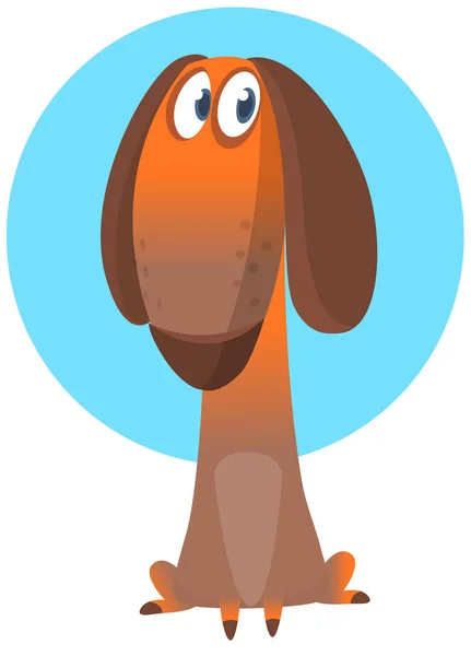 Cute Cartoon Funny Spaniel Dog Vector Illustration Isolated — Stok Vektör