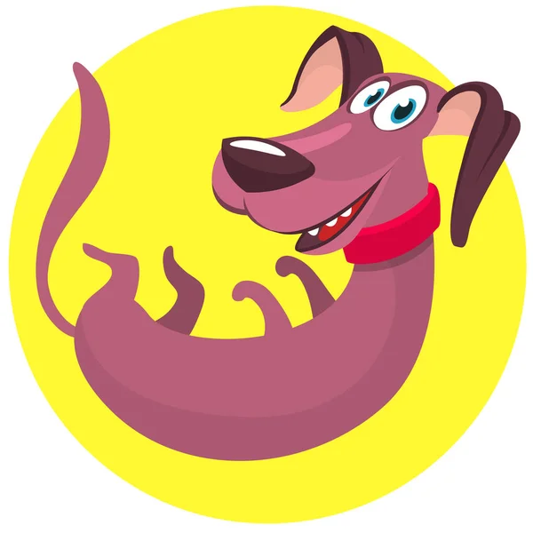 Cute Cartoon Funny Dog Vector Illustration Isolated — ストックベクタ