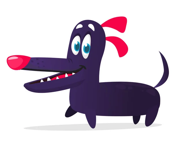 Cartoon Funny Guardian Dog Vector Illustration Isolated — Stock Vector