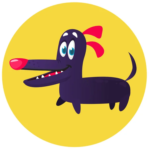 Cartoon Funny Guardian Dog Vector Illustration Isolated — Vetor de Stock