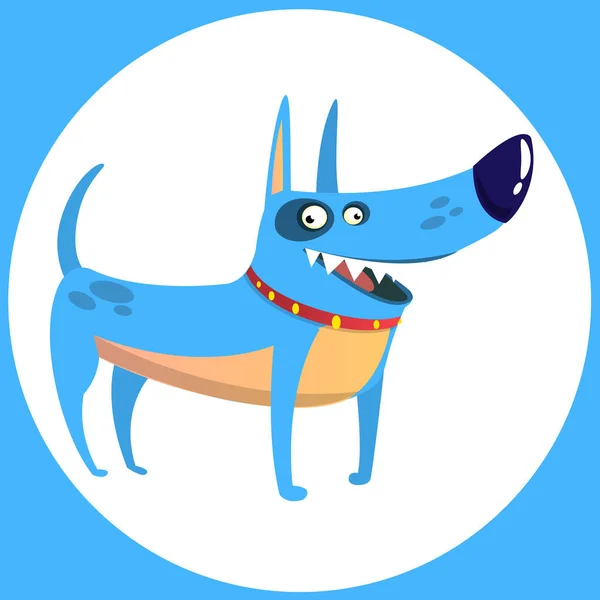 Cartoon Security Guard Dog Vector Illustration Isolated — Stock Vector