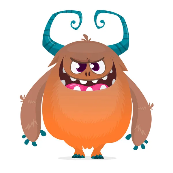 Rozzlobený Karikatura Monster Charakter Design Vektorová Ilustrace Izolovaná Bílé — Stockový vektor