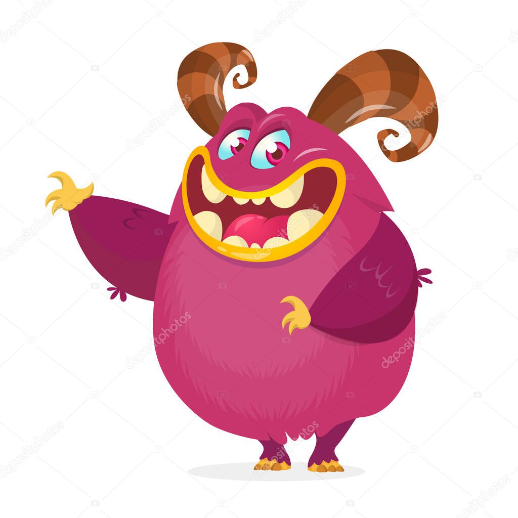 Funny cartoon monster. Vector illustration