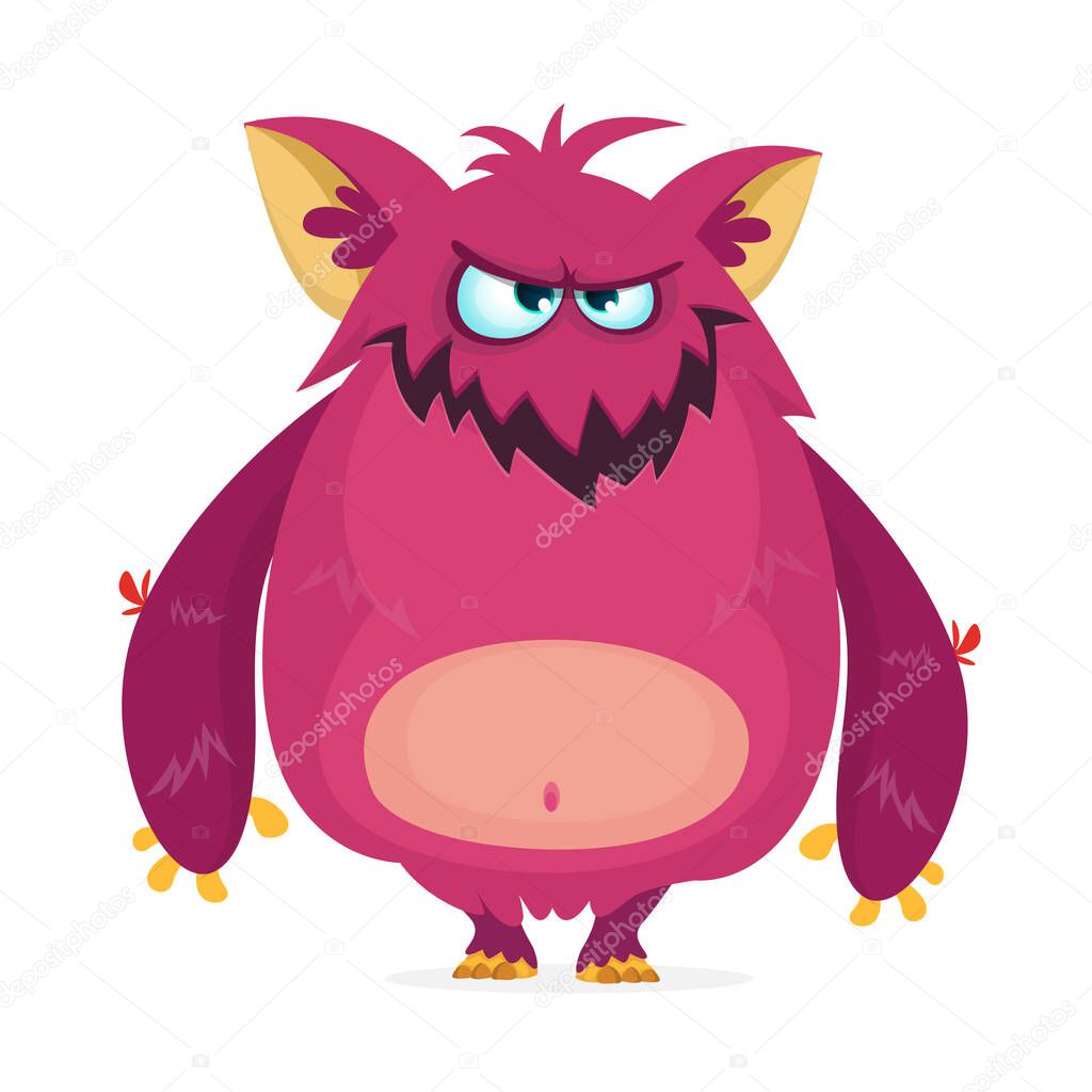 Funny cartoon monster. Vector illustration
