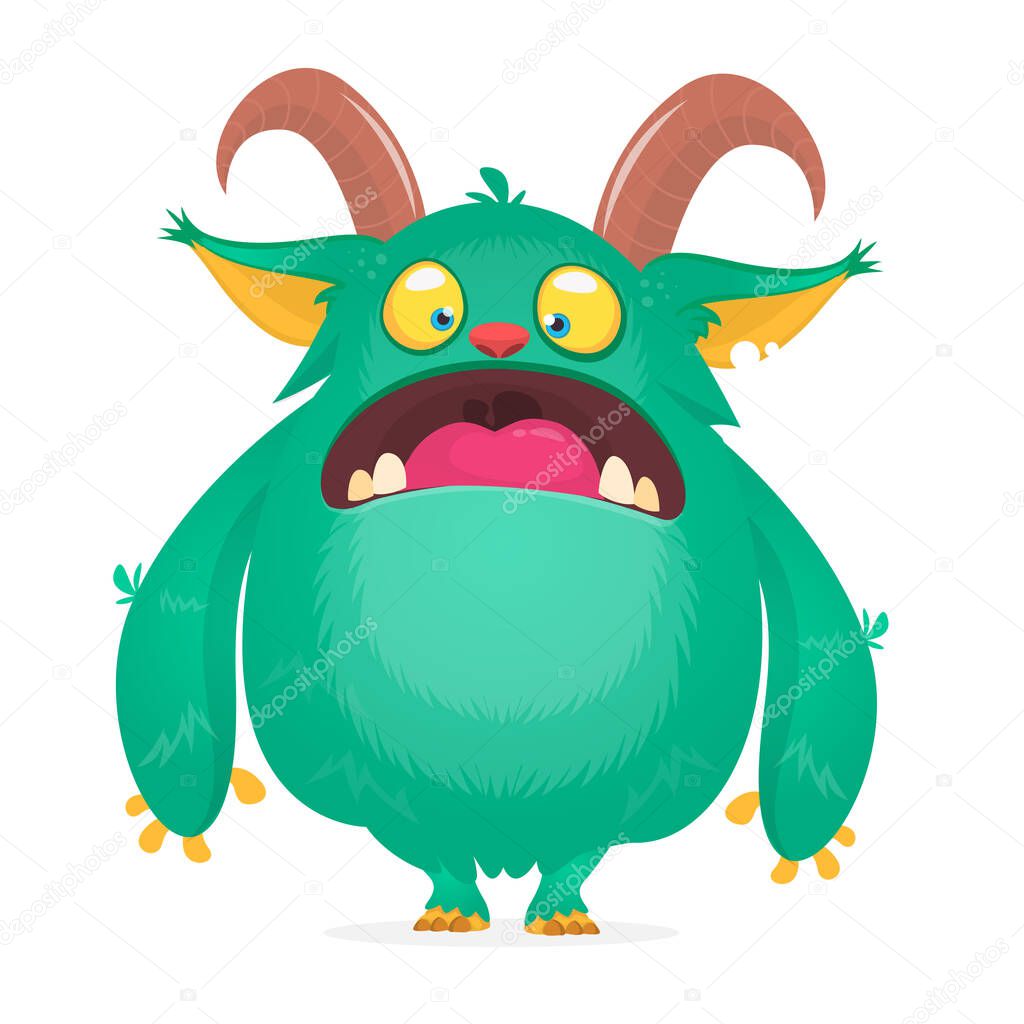 Funny cartoon monster. Vector illustration