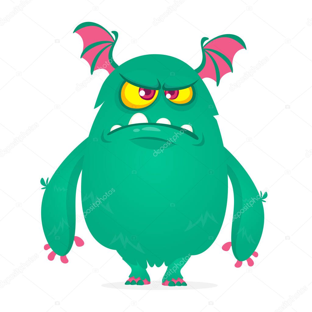 Funny cartoon monster. Vector illustration