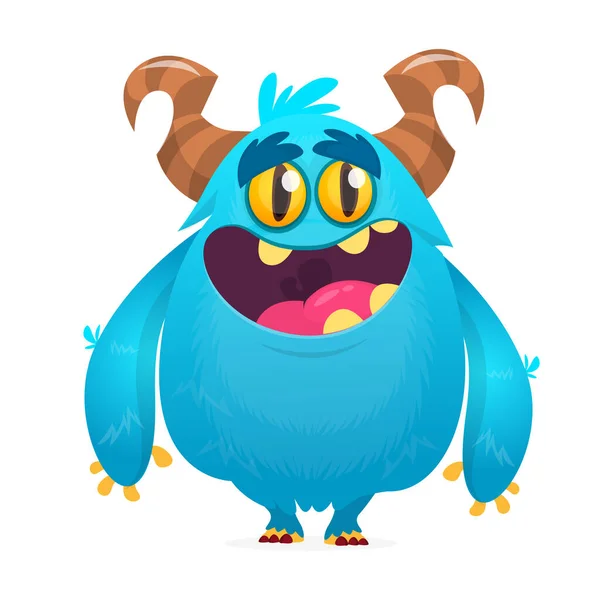 Schattig Cartoon Monster Yeti Vector Bigfoot Karakter — Stockvector