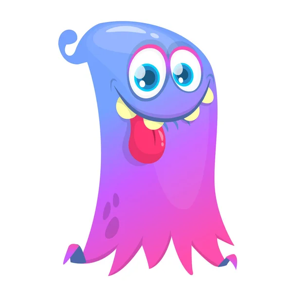Gelukkig Cartoon Vliegend Monster Vector Halloween Illustratie Van Grappige Geest — Stockvector