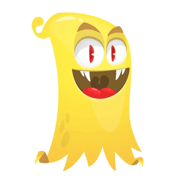 Glückliches Cartoon Fliegendes Monster Vektor Illustration Der Lustigen Geisterfigur — Stockvektor