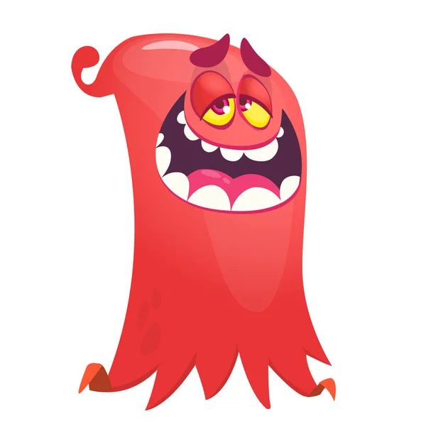 Cooles Fliegendes Cartoon Monster Vektor Illustration Der Lustigen Geisterfigur — Stockvektor