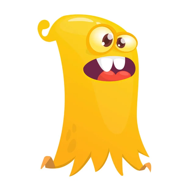Bang Cartoon Vliegend Monster Vector Illustratie Van Grappige Geest Karakter — Stockvector