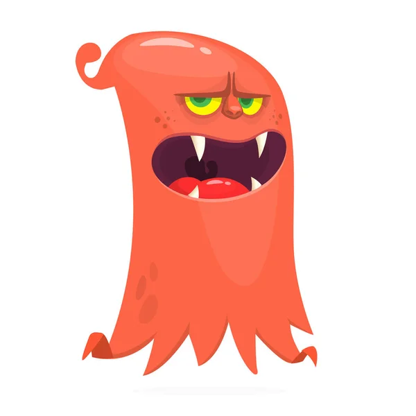 Boos Cartoon Vliegend Monster Vector Illustratie Van Grappige Alien Halloween — Stockvector
