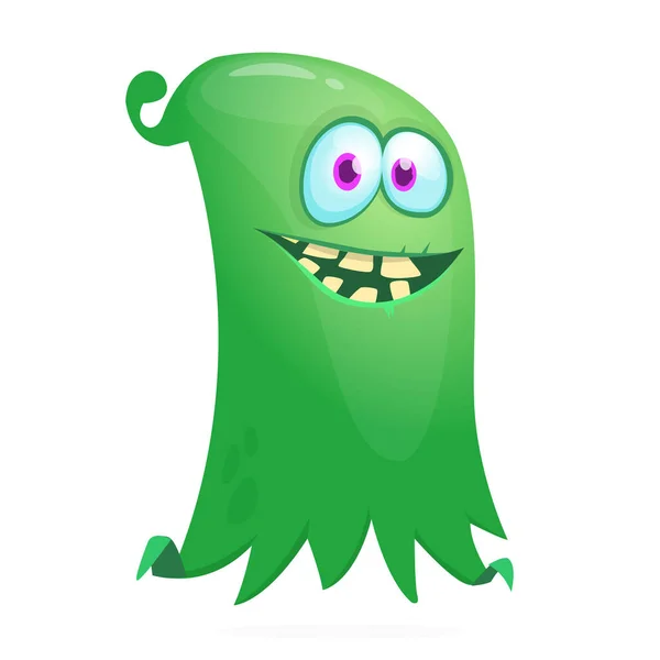 Happy Cartoon Flying Monster Vector Illustration Funny Alien Halloween Design — Stock Vector