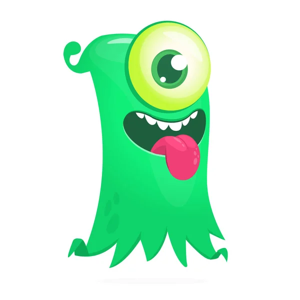 Glückliches Fliegendes Cartoon Monster Mit Einem Auge Vektor Illustration Der — Stockvektor