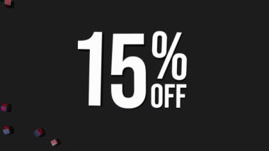 Fifteen Percent Off 3D Rendering with Shiny and Metal Materials, Special Sale Offer Background, Shopping Event