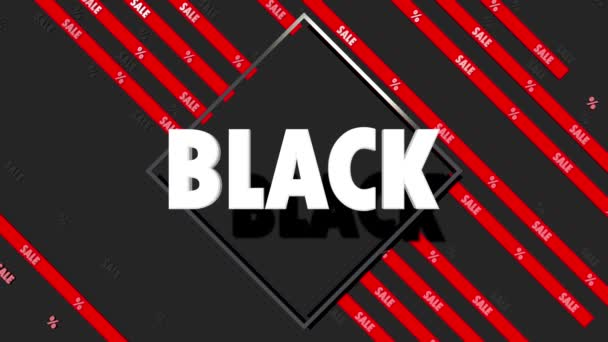 Black Friday Venda Dinâmica Rendering Promoção Oferta Especial Venda Percentagem — Vídeo de Stock