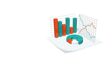Data Visualization Infographic, Charts and Graph, Budget Infographic 3D Rendering, 3D Illustration,
