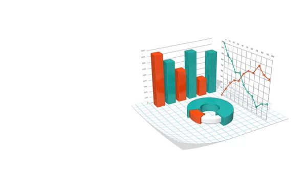 Visualización Datos Infografía Gráficos Gráficos Infografía Presupuestaria Renderizado Ilustración — Foto de Stock