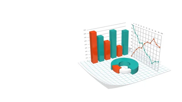 Data Visualization Infographic, Charts and Graph, Budget Infographic 3D Rendering, 3D Illustration,