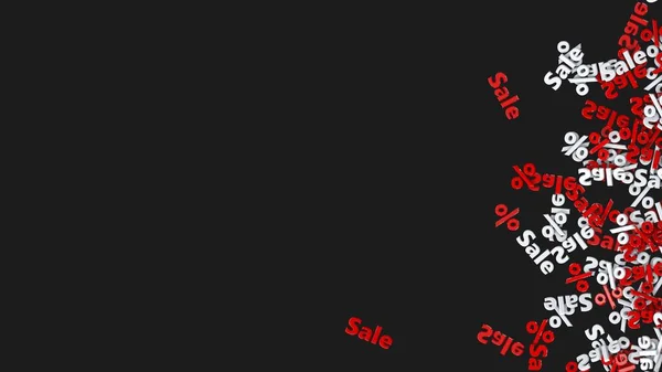 Sale Percentage Word on Black Background, Special Offer Sale Background 3d Rendering 