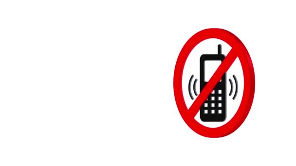 Schleifen Kein Handyzeichen Mobiltelefone Sind Nicht Erlaubt Handynutzung Verboten Rendering — Stockvideo