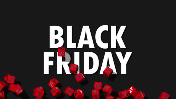 Black Friday Porcent Cubes Jumping Venta Oferta Evento Atractiva Representación — Vídeos de Stock