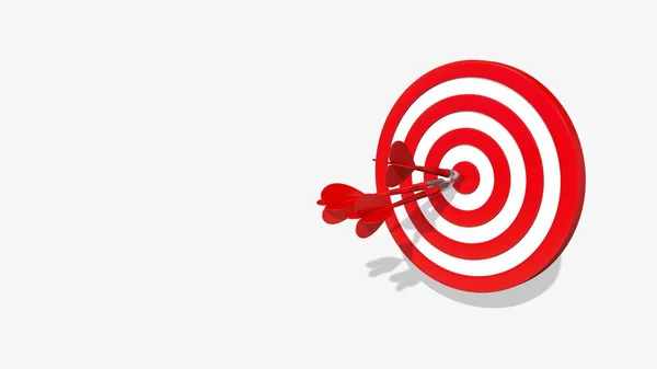 Dartboard Three Arrows Hit Exactly Target, Our Mission,  Achieve You Business Goal, Find Your Destination, 3D Rendering