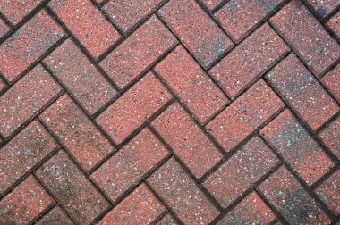 Worn and Weathered Block Paving Background, Patio, Drive, Footpath, Sidewalk, Red and Blue