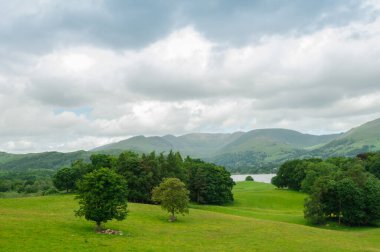 English Lake District view over Lake Windermere to Fairfield Horseshoe, summer, Cumbria, national park