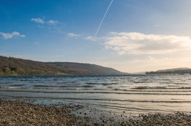 Coniston Water English Lake District Cumbria, rippled water, small waves, national park