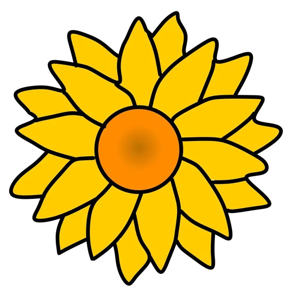 Sunflower Web Icon Simple Illustration — Stock Photo, Image