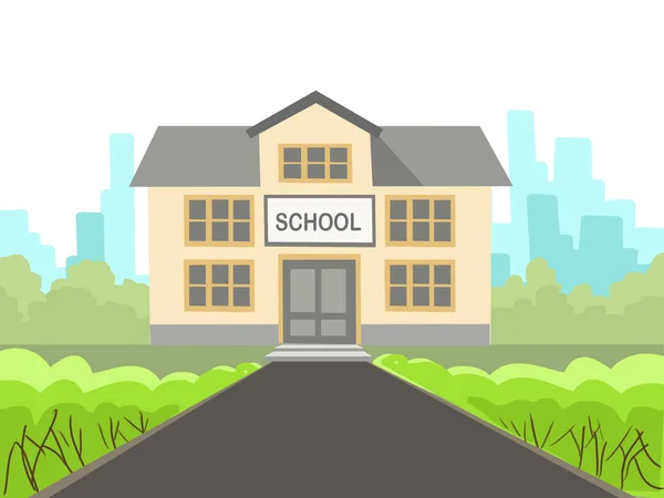 Vector Illustration School Building Background Cityscape — Image vectorielle