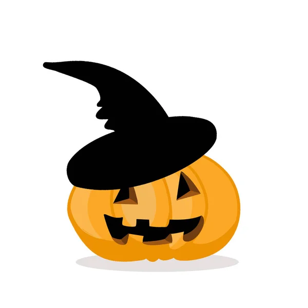 Scary Halloween Pumpkin Witch Hat Halloween Design Element — Διανυσματικό Αρχείο