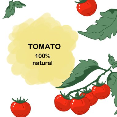 Cherry Tomato design template in frame composition