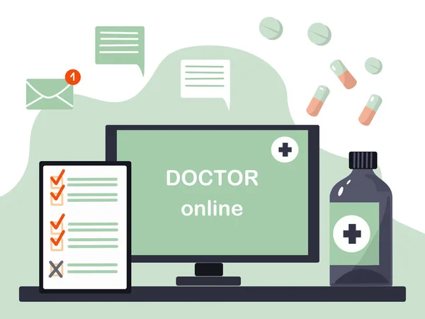 Online medical consultation concept. Health care online support.