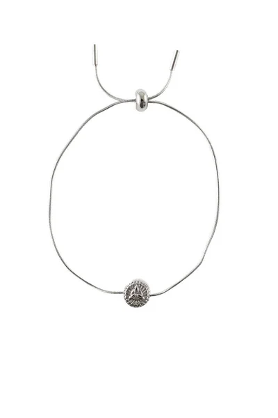 Silver Ladies Bracelet Protection Symbol Isolated White Background Beautiful Valentine — Stock Photo, Image