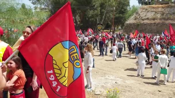 Nicosia Chipre Maio 2022 Celebrações Sindicais Bicomunais Dia Maio Zona — Vídeo de Stock