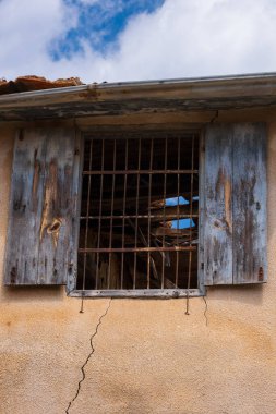 Window of abandoned building in the Ghost Resort City of Varosha Famagusta in Cyprus