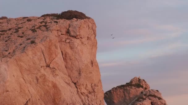 Hermosa Vista Tarde Las Rocas Playaalrededor Petra Tou Romiou Pafos — Vídeos de Stock