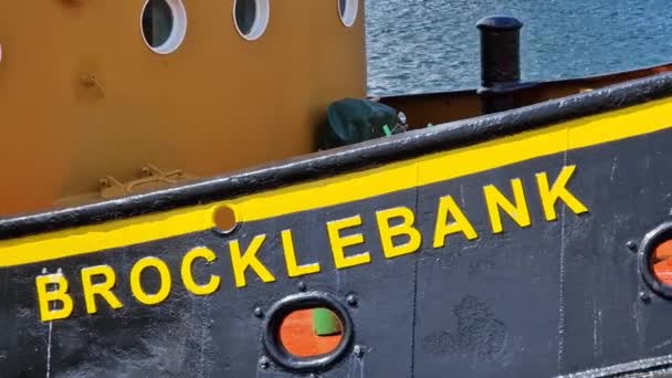 Liverpool United Kingdom May 2022 Modern Classic Architecture Revealed Tugboat — Stock Video