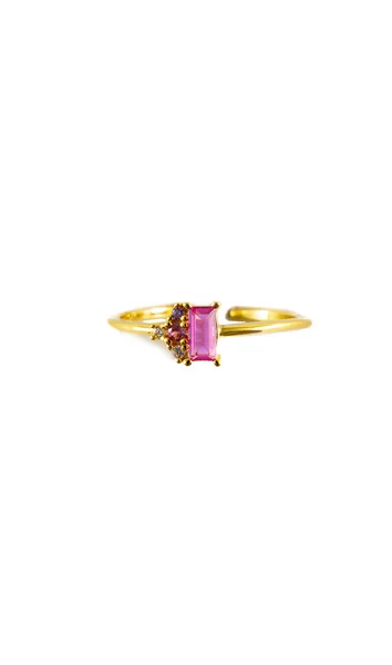 Anello Rosa Sfondo Bianco — Foto Stock