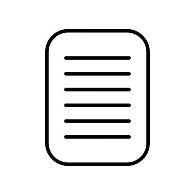 Paper icon vector illustration. Document, cotract or note symbol. Outline style